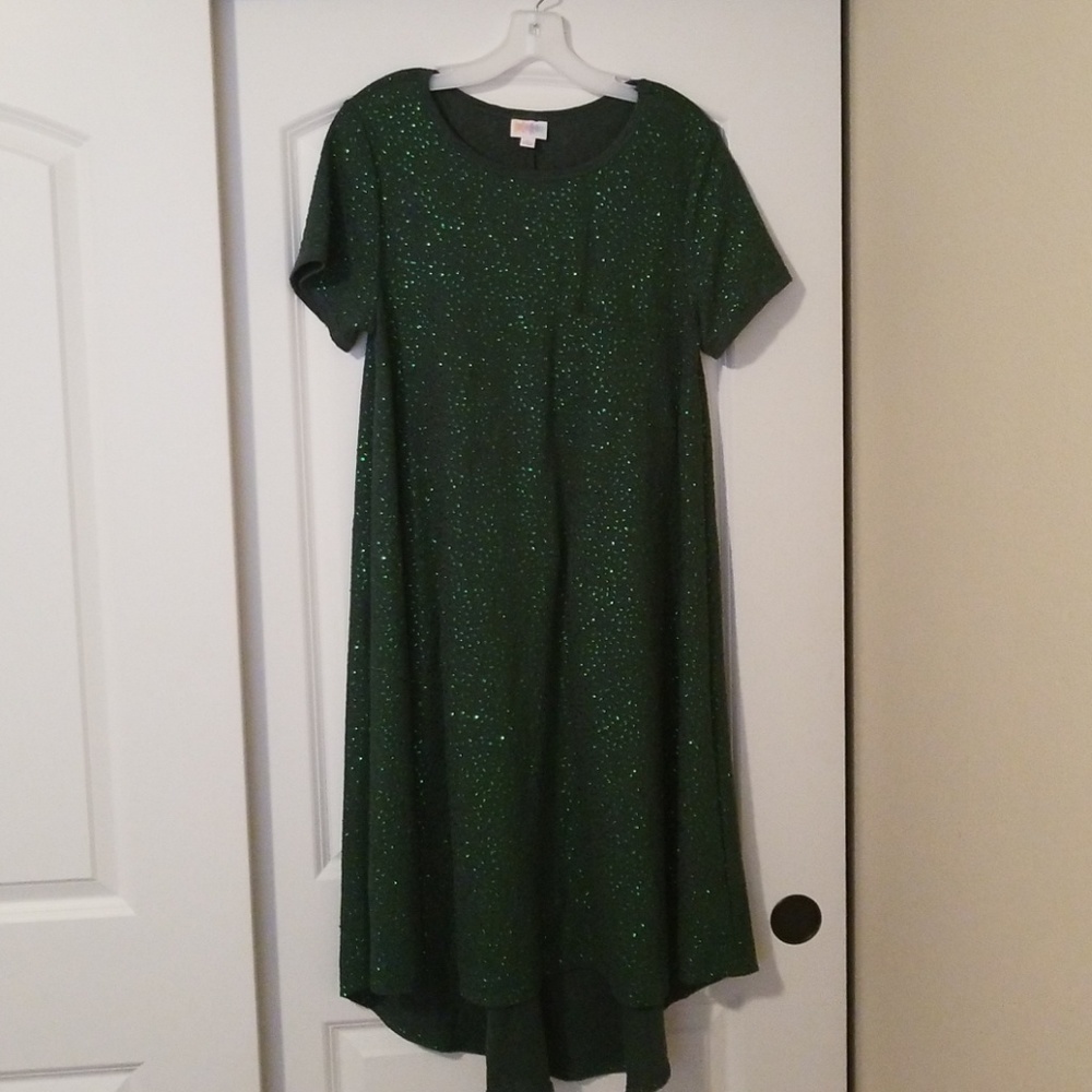 Lularoe Green Sparkle Elegant Carly
